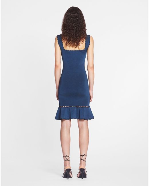 Lanvin Blue Sleeveless Dress With A Heart Detail