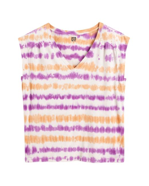 Camiseta sin mangas, motivo tie and dye LA REDOUTE de color Purple