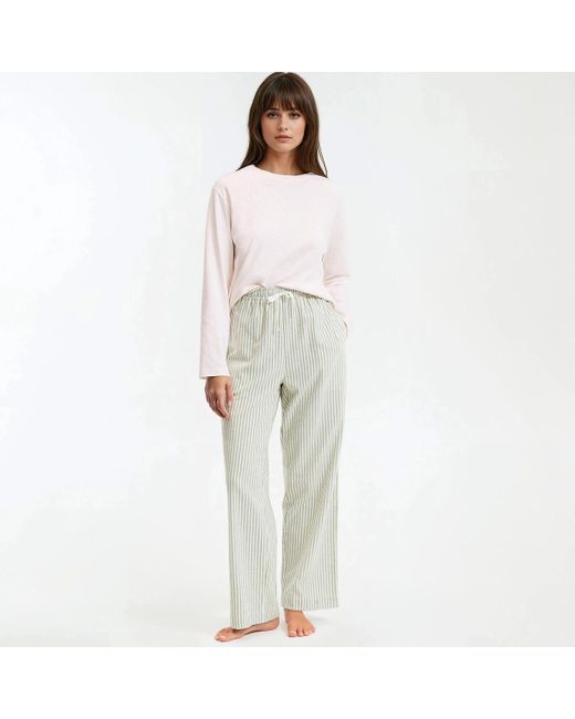 Pantalones de pijama de franela LA REDOUTE de color White