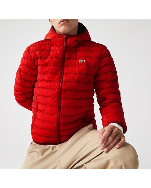 Doudoune légère zippée à capuche BH1930 Synthétique Lacoste pour homme en  coloris Rouge - Lyst