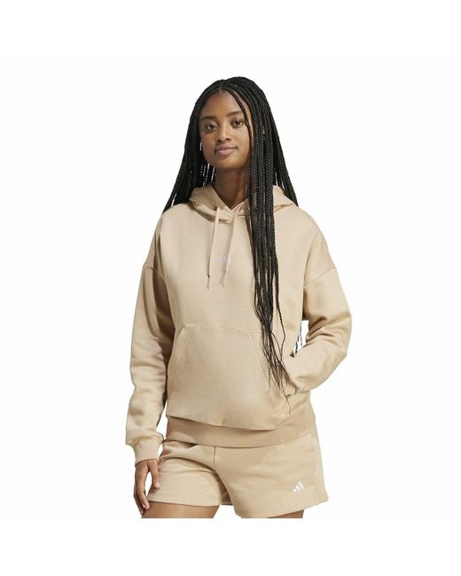 Sudadera Essentials con logo pequeño Adidas de color Natural