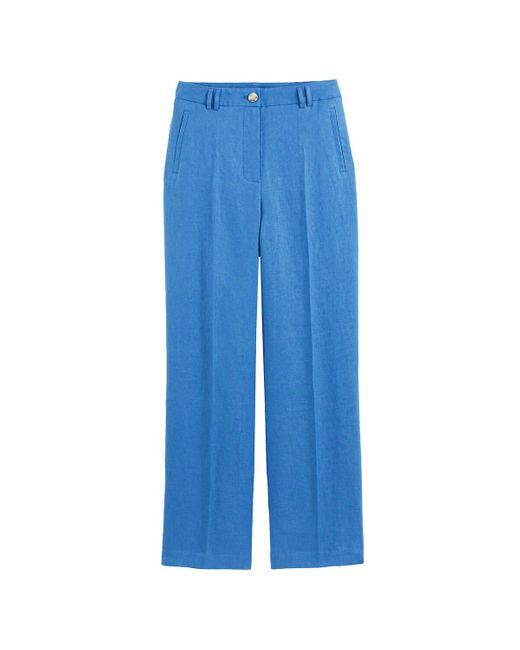 Pantalón ancho Signature, de lino LA REDOUTE de color Blue