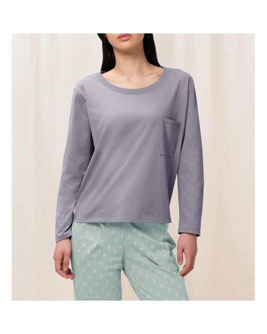 Camiseta de pijama de algodón Mix & Match Triumph de color Gray