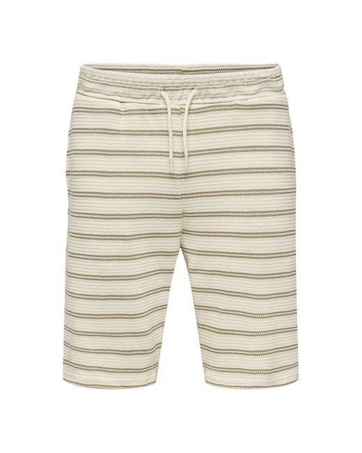 Pantalones cortos con cordón Only & Sons de hombre de color Natural