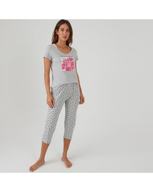Pijama de pantalón pirata de algodón orgánico LA REDOUTE de color Multicolor