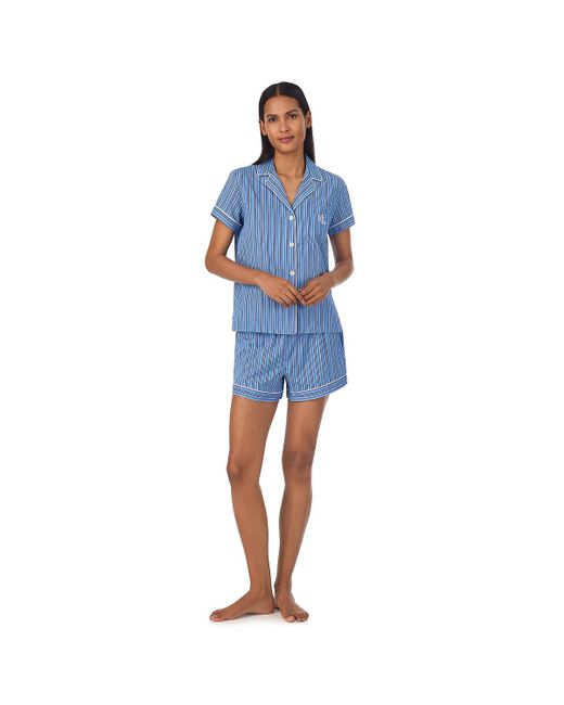 Pijama corto de rayas Lauren by Ralph Lauren de color Blue