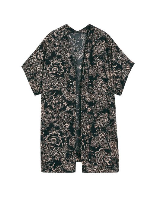 Kimono oversize estampado semilargo LA REDOUTE de color Gray
