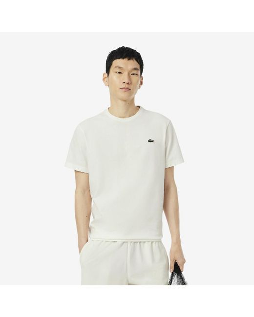 Camiseta de manga corta con logotipo en la espalda Lacoste de hombre de color White