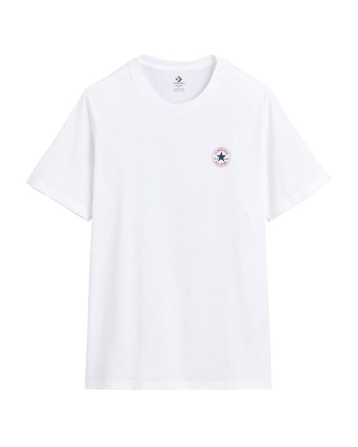 Camiseta de manga corta con logo pequeño Chuck Patch Converse de hombre de color White