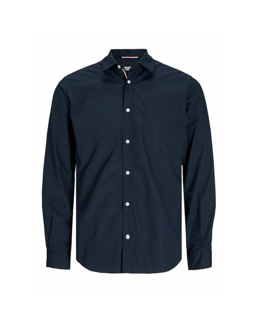 Camisa lisa recta Jack & Jones de hombre de color Blue