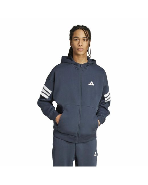 Chaqueta con capucha y cremallera completa 3 bandas Future Adidas de hombre de color Blue