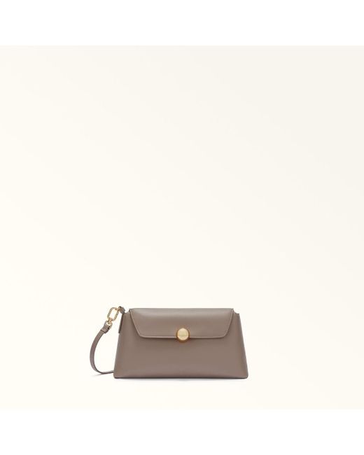 Bolso de piel para llevar al hombro SFERA SOFT MINI Furla de color Gray
