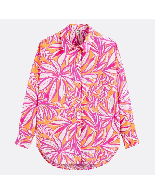 Camisa oversize estampada Signature, APOLLINE LA REDOUTE de color Pink