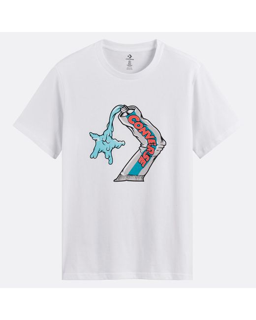 Camiseta de manga corta con logotipo Star Chevron Converse de hombre de color Blue