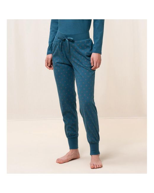 Pantalón de pijama de algodón orgánico Mix & Match Triumph de color Blue