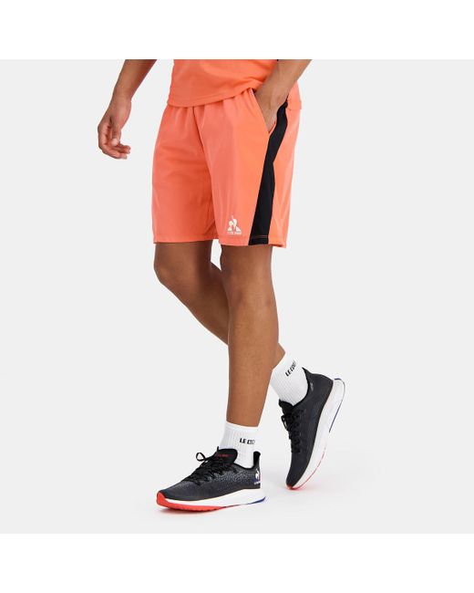 Short con logo pequeño Le Coq Sportif de hombre de color Orange