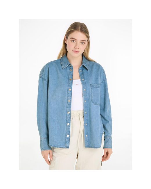 Camisa vaquera con bolsillo en el pecho Tommy Hilfiger de color Blue