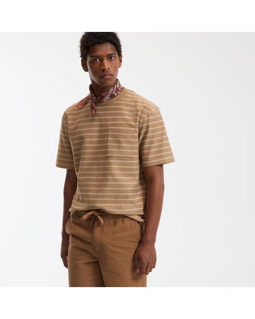 Camiseta de cuello redondo y manga corta, rayas marineras LA REDOUTE de hombre de color Natural
