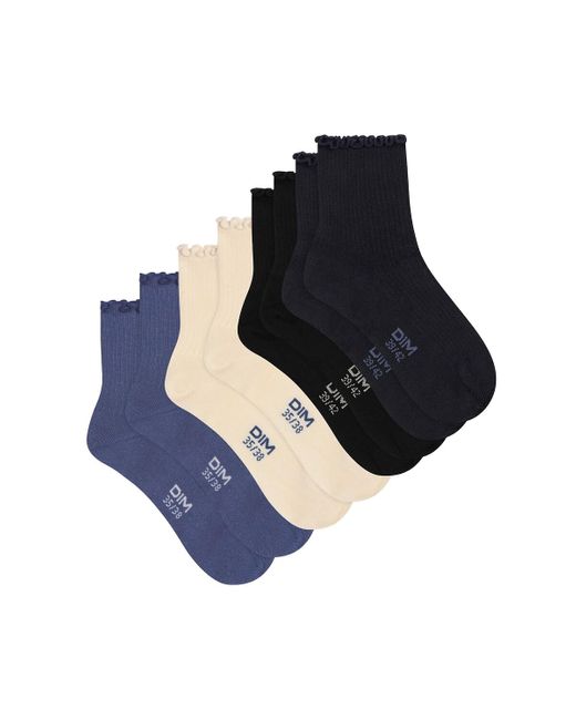 Juego de 4 calcetines de media caña Dim de color Blue