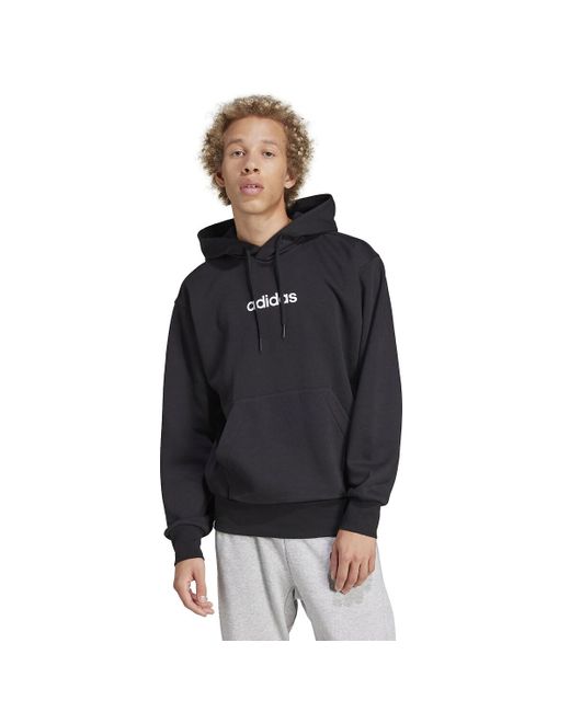 Sudadera de felpa básica con capucha Adidas de hombre de color Black