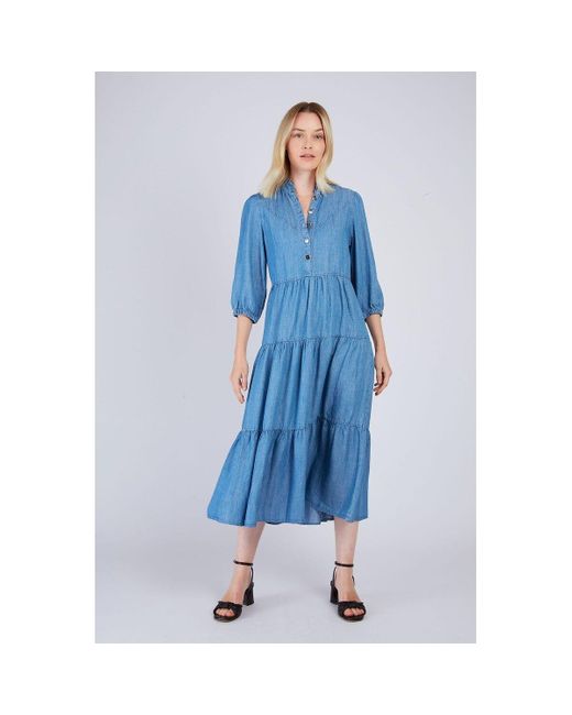 Vestido de largo medio CARINE Rene' Derhy de color Blue