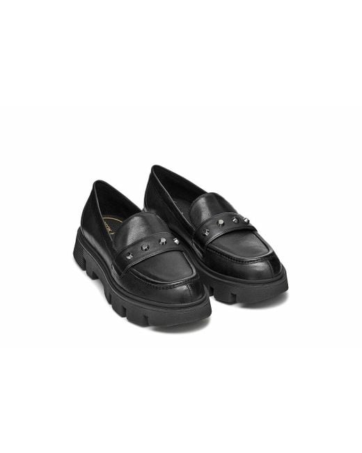 Mocasines transpirables de piel Vilde Geox de color Black