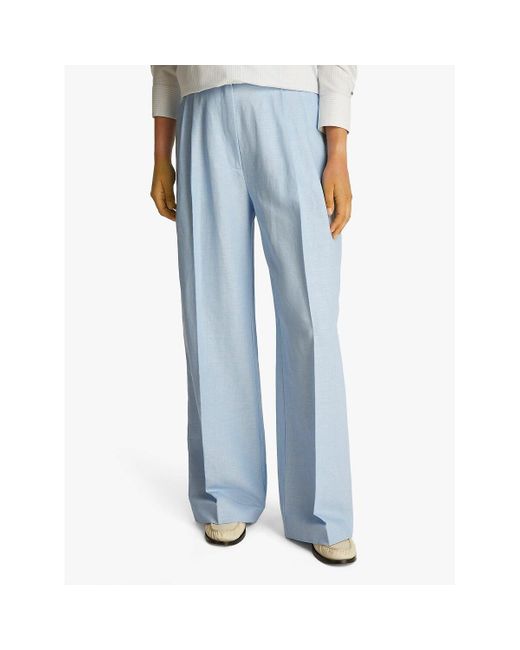 Pantalón recto de lino mezcla Tommy Hilfiger de color Blue