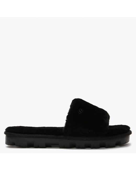 UGG Wool Cozette Sheepskin Slides in Black - Save 57% - Lyst
