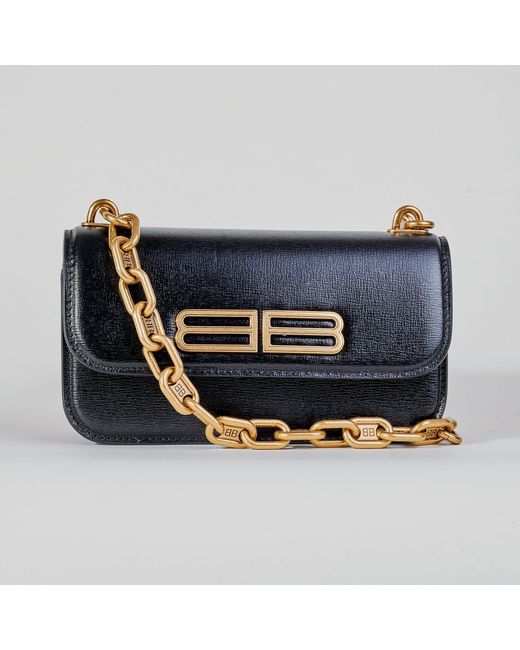Balenciaga Leather Gossip Cross Body Bag in Black Lyst UK