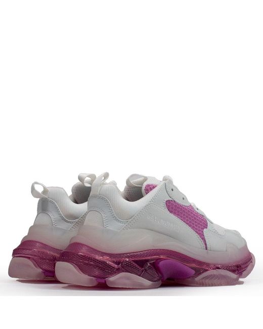 balenciaga triple s clear sole purple