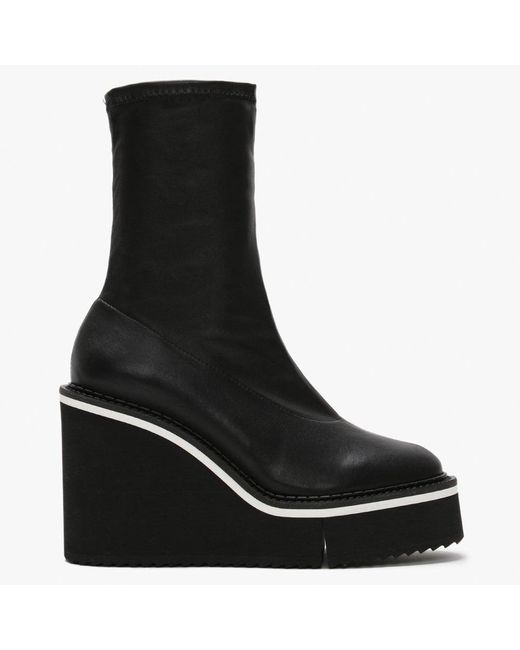 black wedge chelsea boots