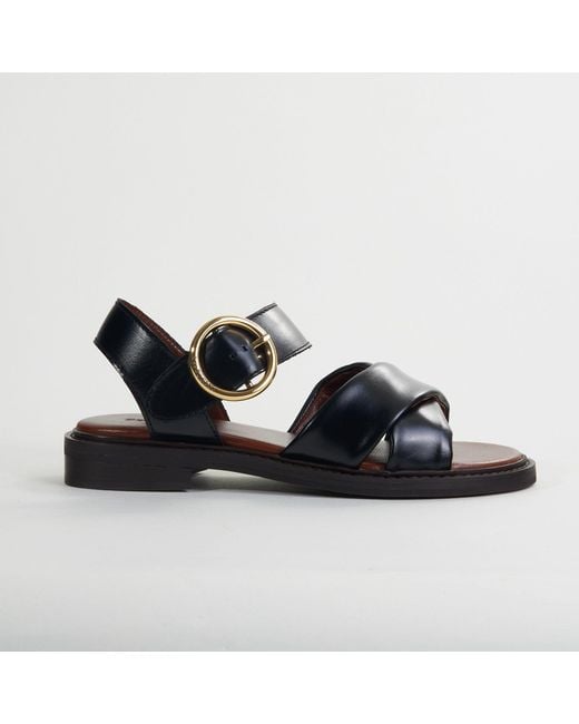 See By Chloé Lyna Flat Black Sandals | Lyst