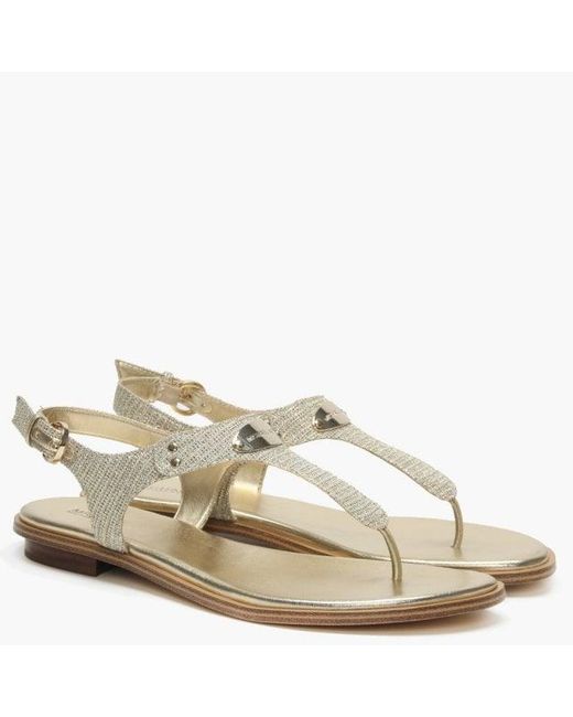 michael kors plate thong sandals white
