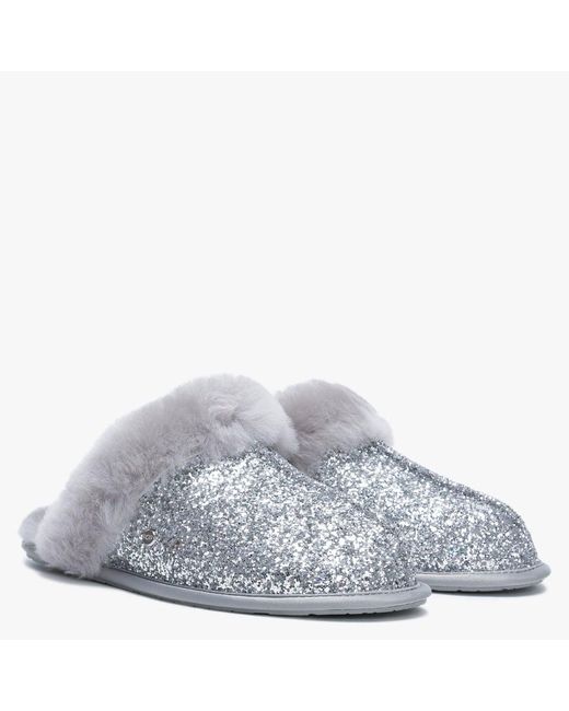 Silver Glitter Slippers 
