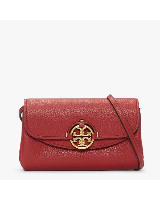 Tory Burch Leather Miller Burgundy Cross Body Bag in Red - Lyst