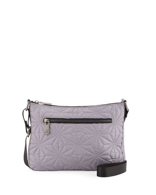 Neiman marcus Star-quilted Nylon Crossbody Bag in Gray (GREY) - Save 34% | Lyst