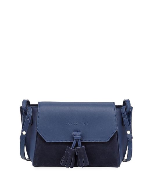 Longchamp Penelope Small Leather Crossbody Bag in Blue - Lyst