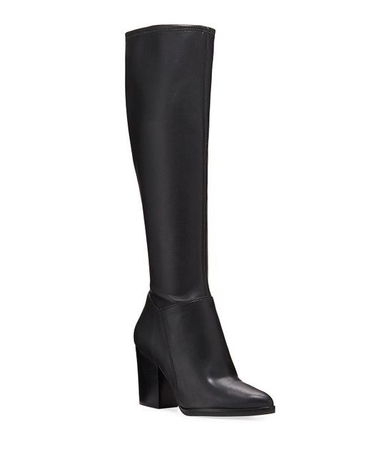 Marc Fisher Anata Faux-leather Knee Boots in Black - Lyst
