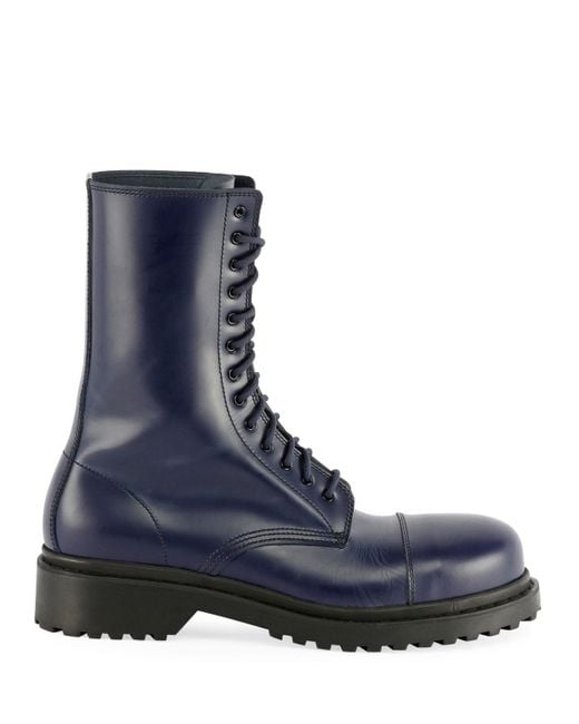 balenciaga leather combat boots