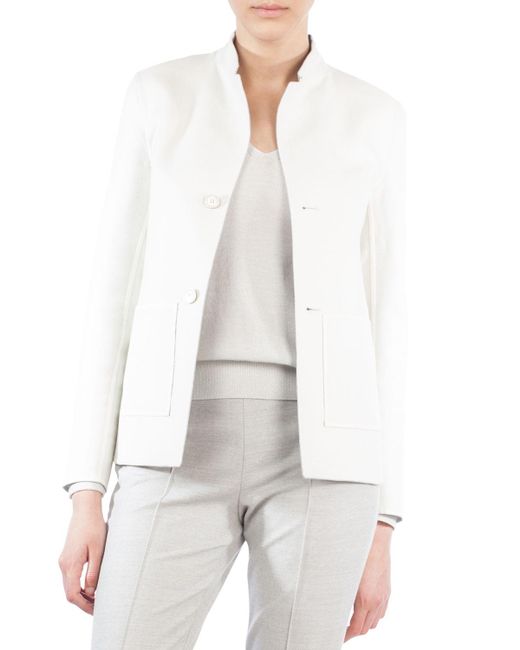 Download Akris Mock-neck Single-breasted Reversible Wool-silk ...