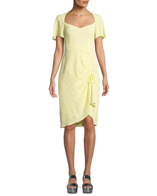Lyst Nanette Lepore Portrait Scoop Neck Tie Dress In Yellow Save Nanette Lepore Yellow Portrait Scoop Neck Tie Dress Lyst