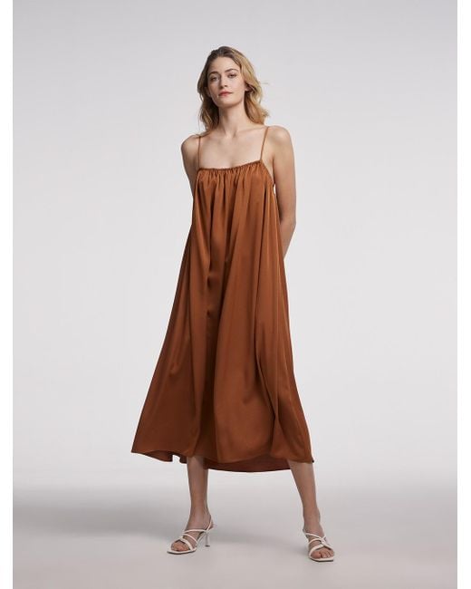 brown dress flowy