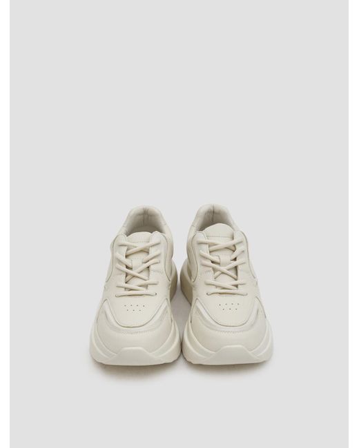 white chunky platform sneakers