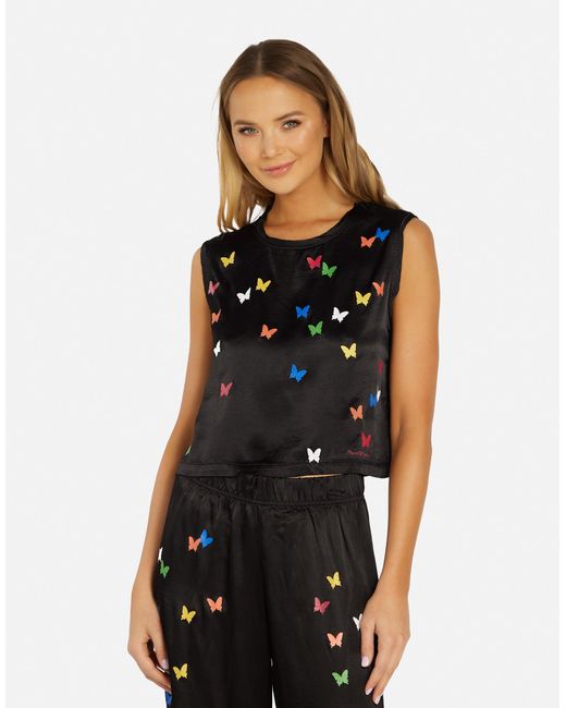 Lauren Moshi Black Linette Mini Butterflies