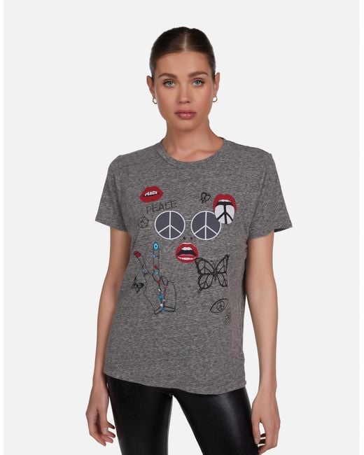 Lauren Moshi Gray Capri Peace Elements