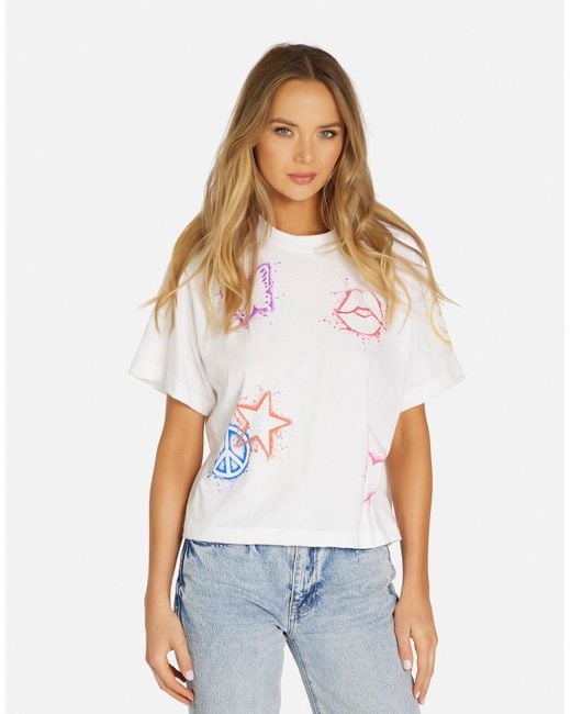 Lauren Moshi White Rue Splatter Elements