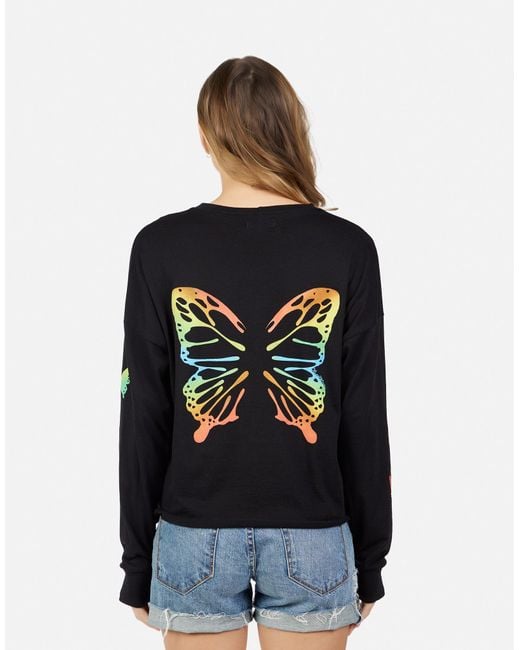 Lauren Moshi Black Luella Rainbow Butterflies