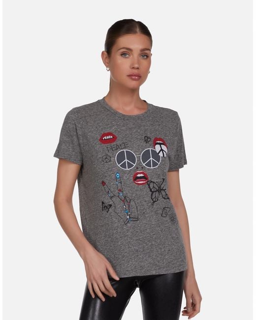 Lauren Moshi Gray Capri Peace Elements
