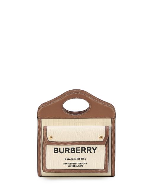 Borsa pocket mini di Burberry in Natural
