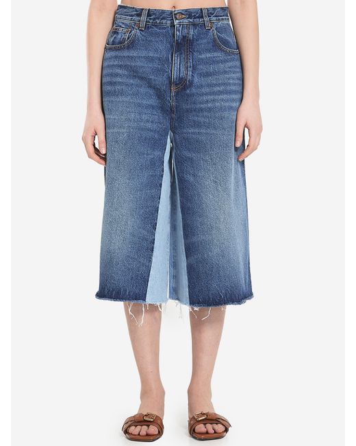 Chloé Blue Patchwork Denim Bermuda Shorts